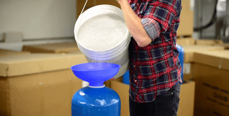 Water filtration media being replaced