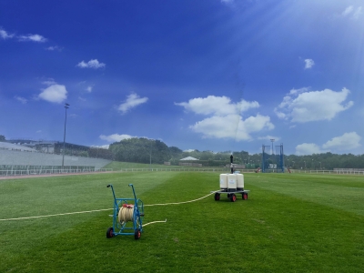 An image of our Long Range Irrigator on a rugby field