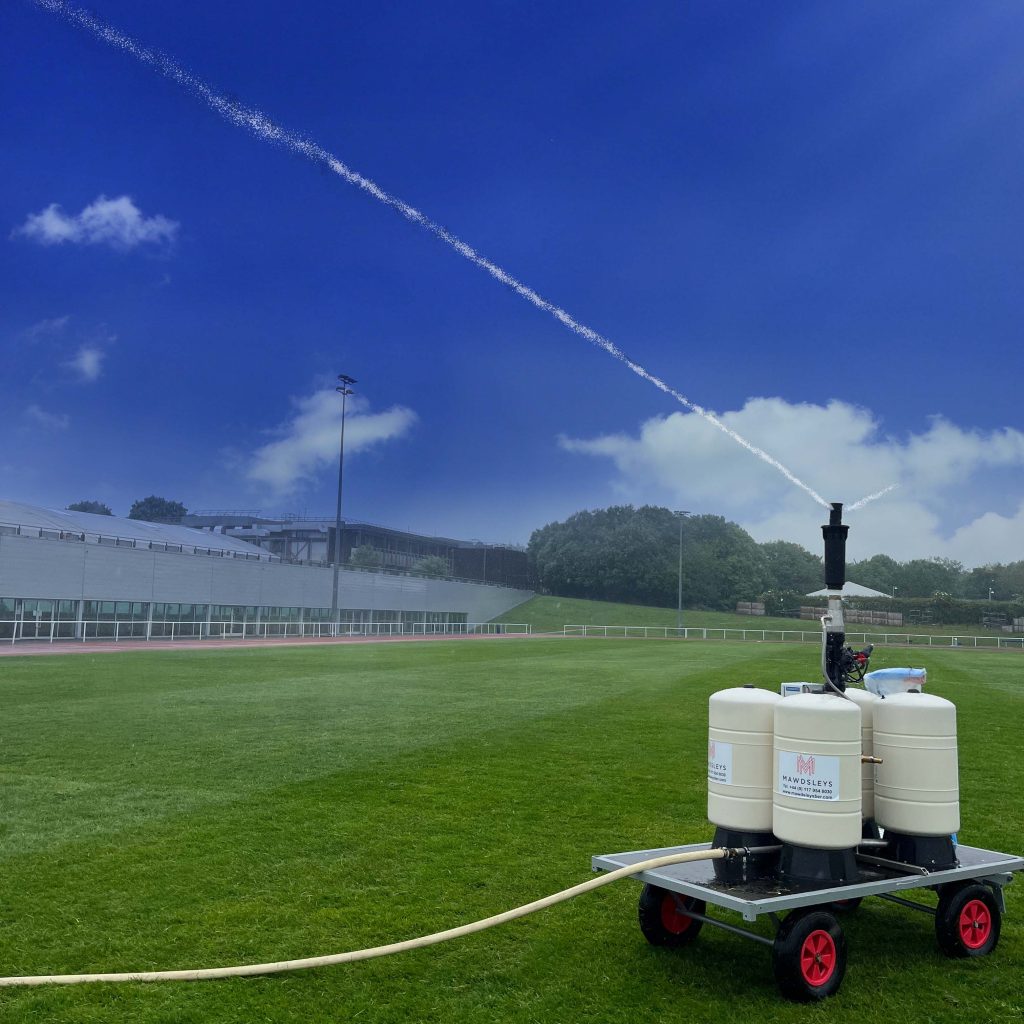 An image of our Long Range Irrigator on a rugby field